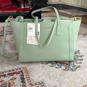 Gorgeous! Anne Klein Laptop Bag New! Green Fig